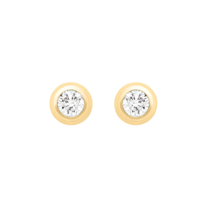 9ct Gold Cubic Zirconia Spanish Stud Earrings