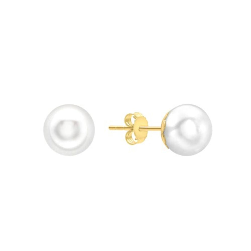 9ct Gold 5mm / 6mm / 7mm / 8mm Cultured Pearl Stud Earrings