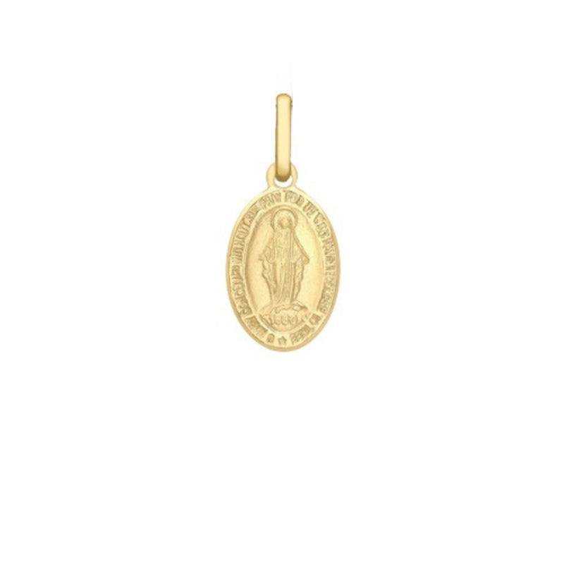 9ct Gold Holy Mary Oval Reversible Medal Pendant