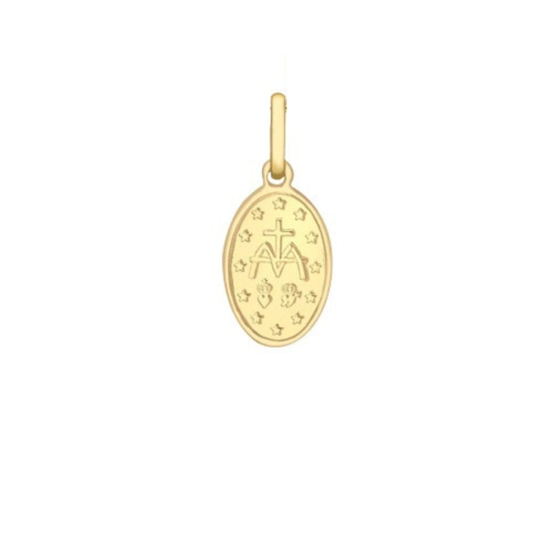 9ct Gold Holy Mary Oval Reversible Medal Pendant