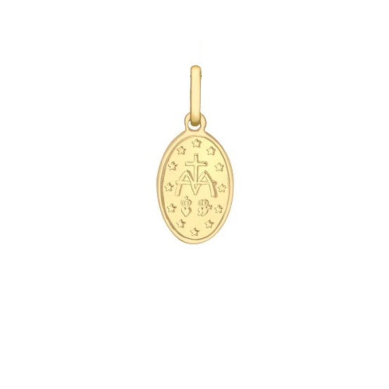 9ct Gold Holy Mary Oval Reversible Medal Pendant