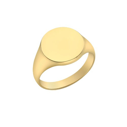 9ct Gold Plain Round Signet Ring