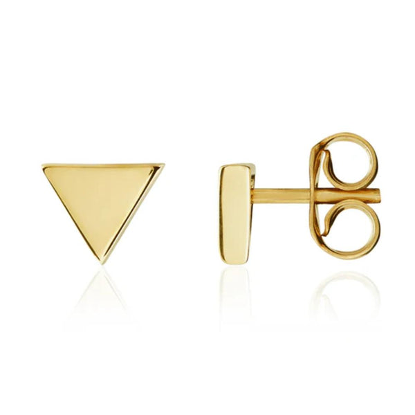 9ct Gold Triangle Stud Earrings