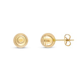 9ct Gold 7mm Striped Ball Stud Earrings