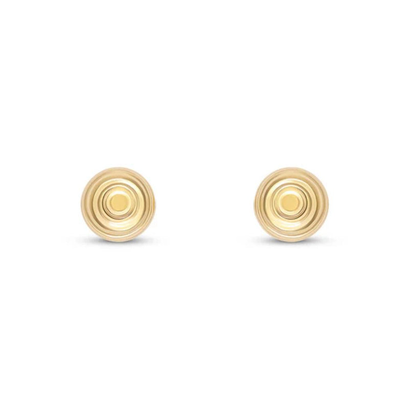 9ct Gold 7mm Striped Ball Stud Earrings