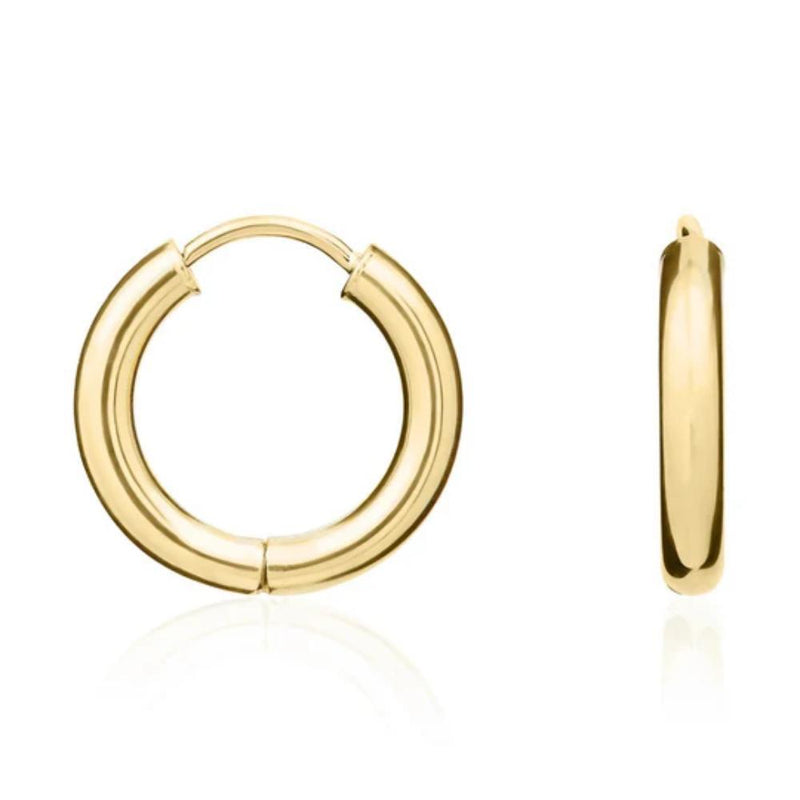 9ct Gold Round Huggy Hoop Earrings