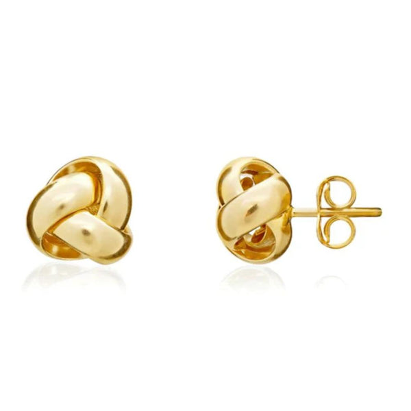 9ct Gold 9mm Polished Knot Stud Earrings