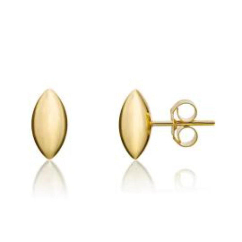 9ct Gold Polished Marquise Stud Earrings