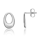 9ct Gold Open Flat Oval Stud Earrings