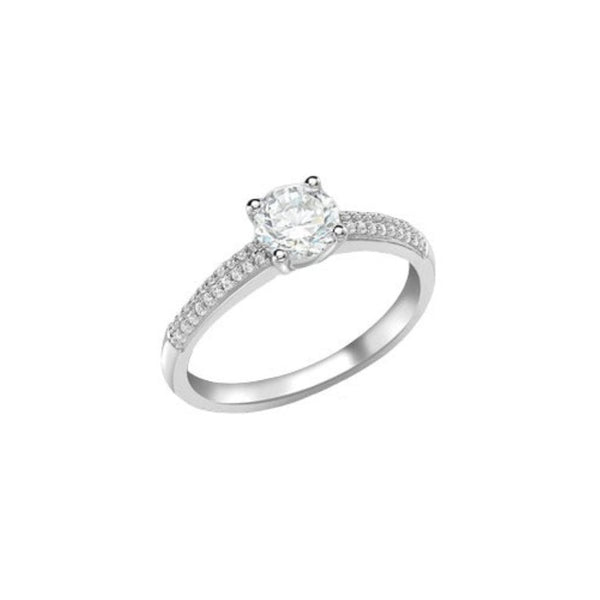 9ct White Gold Cubic Zirconia Solitaire Ring