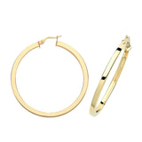 9ct Gold Squared Tube Hoop Earrings