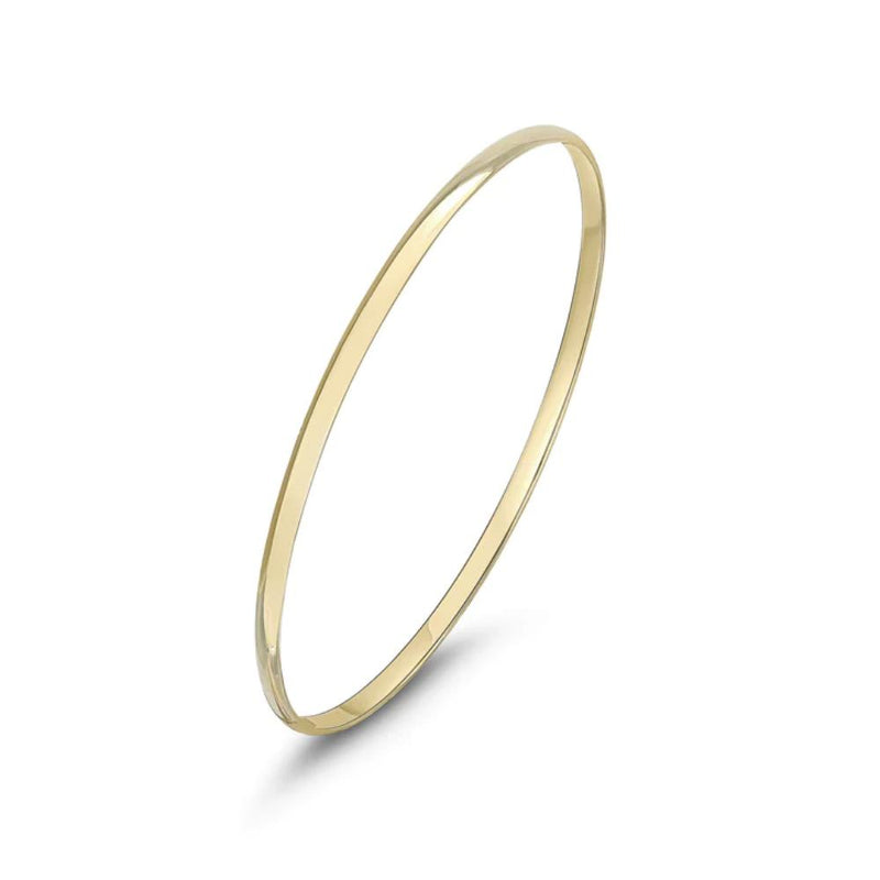 9ct Gold Solid D Shape Bangle