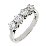 Platinum Four Stones Diamond Ring
