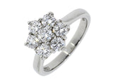 18ct White Gold Flower Cluster 1.04ct Diamond Ring