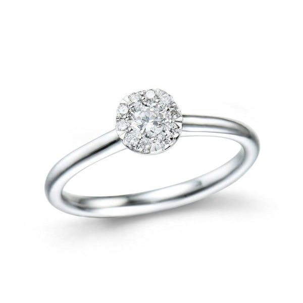 18ct White Gold Cluster 0.29ct Diamond Ring