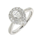 Platinum Pear Cut 0.70ct Diamond Halo Ring