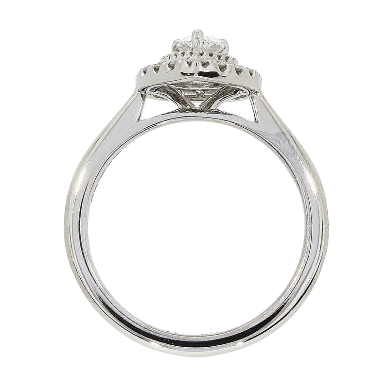 Platinum Pear Cut 0.70ct Diamond Halo Ring