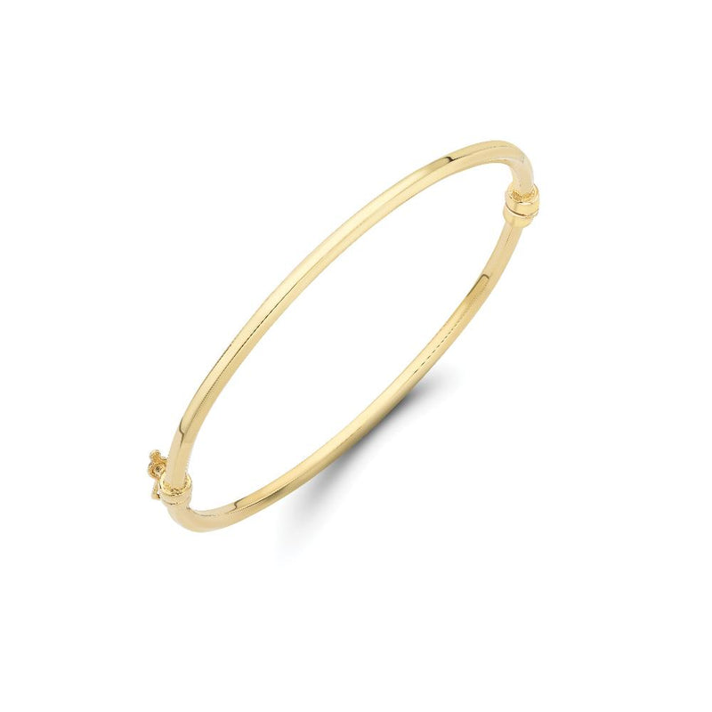 9ct Gold Bevelled Tube Bangle