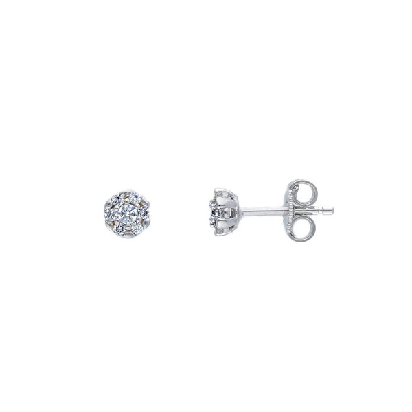 9ct Gold Cubic Zirconia Round Stud Earrings