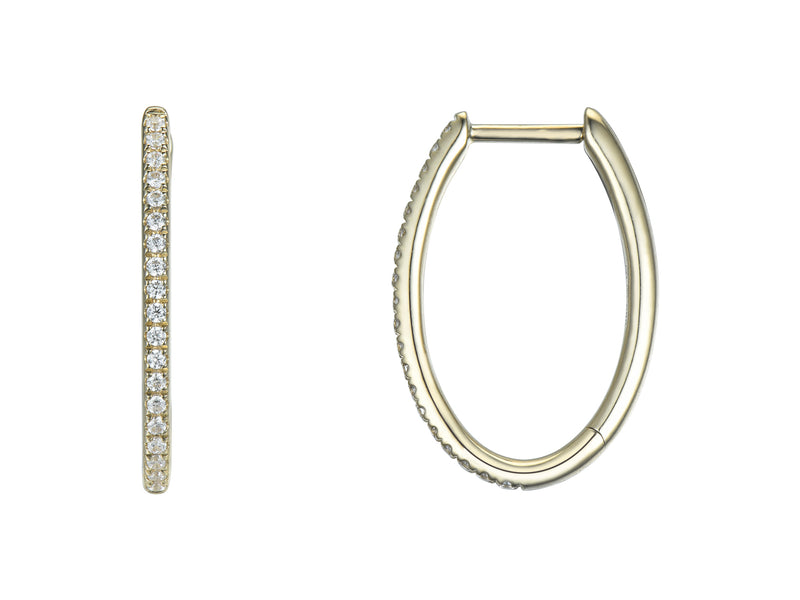 18ct Gold Diamond Hoop Earrings