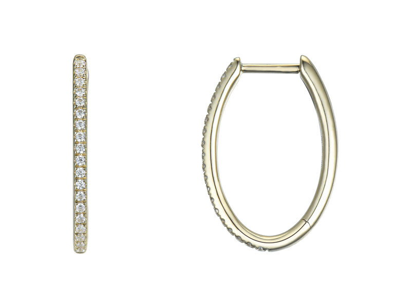 18ct Gold 0.19ct Diamond Hoop Earrings