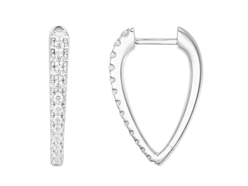 18ct White Gold Diamond Hoop Earrings