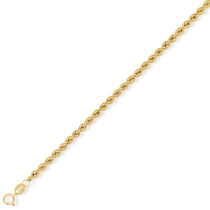 9ct Gold Hollow Rope Bracelet