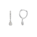 9ct Gold Cubic Zirconia Huggie Drop Earrings