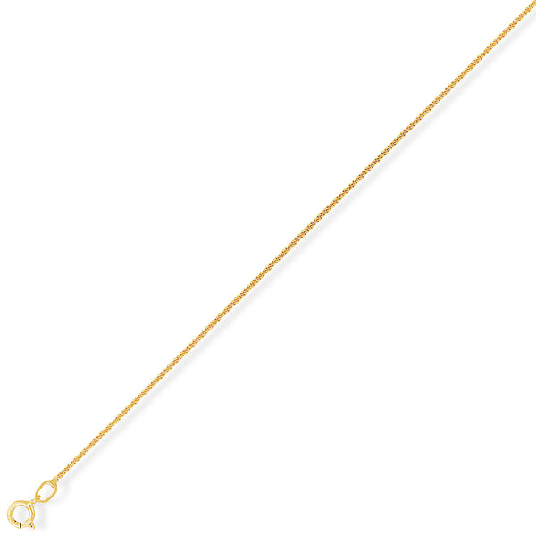 9ct Gold 16" Diamond Cut Curb Chain