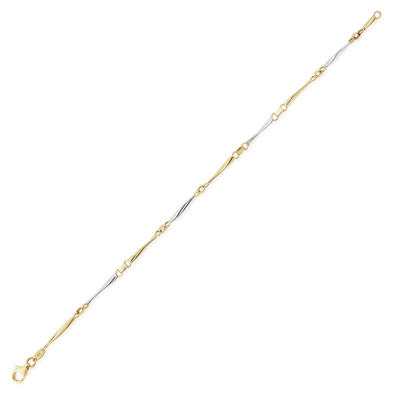 9ct Two Tone Gold Twist Bracelet
