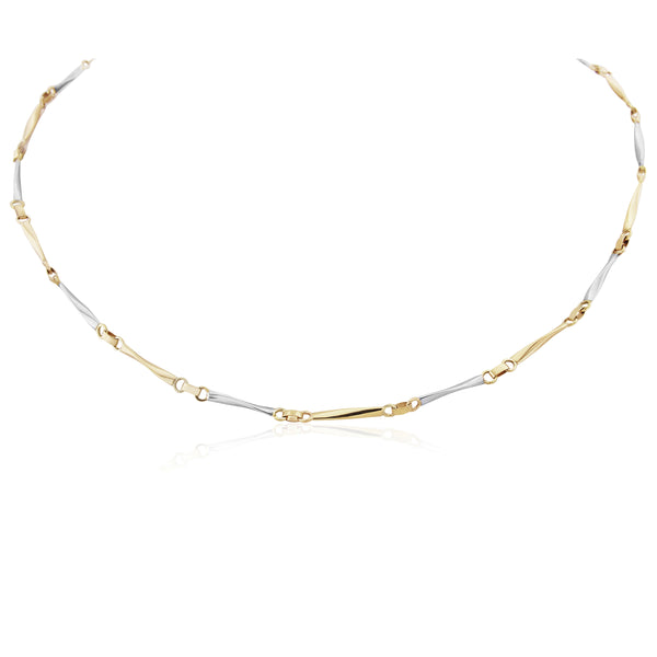9ct Two Tone Gold Twist Necklace