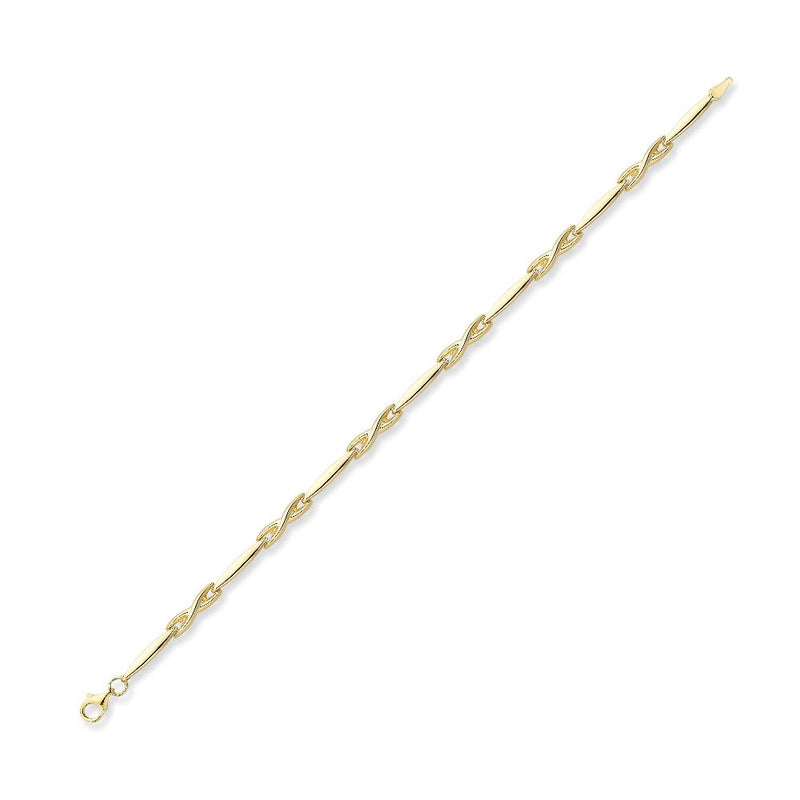 9ct Gold Infinity Fancy Link Bracelet