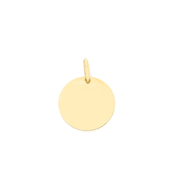 9ct Gold Round Disc Pendant