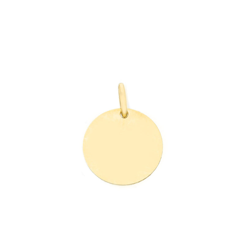 9ct Gold Round Disc Pendant