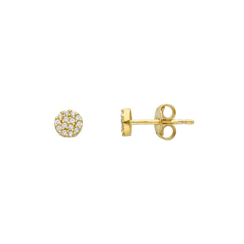 9ct Gold Cubic Zirconia Round Stud Earrings