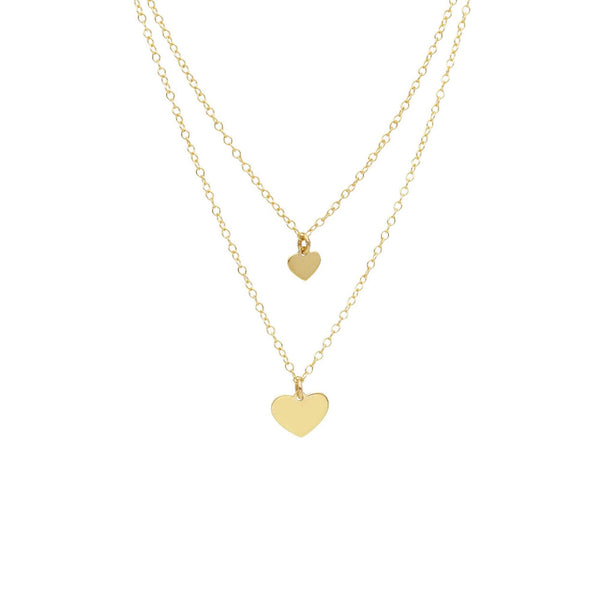9ct Gold Double Heart Necklace