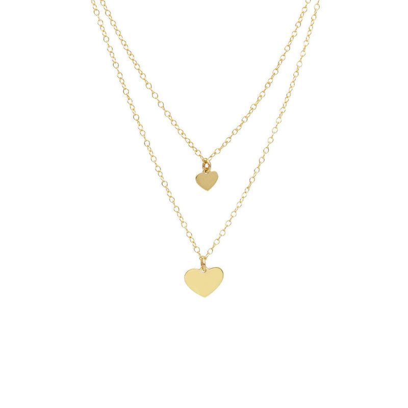 9ct Gold Double Heart Necklace
