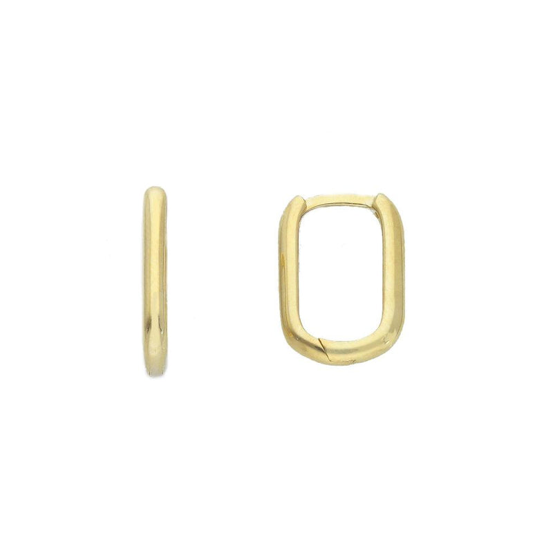 9ct Gold Rectangular Huggie Hoop Earrings