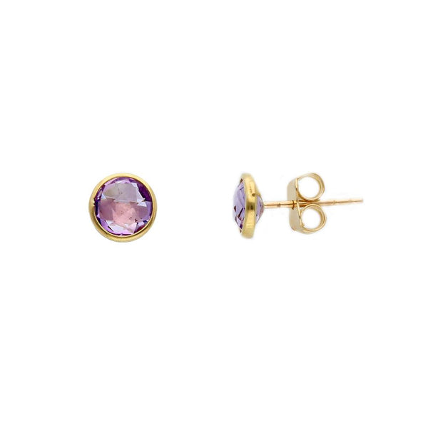 9ct Gold Amethyst Stud Earrings