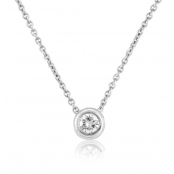 18ct White Gold 0.15ct Diamond Slider Necklace