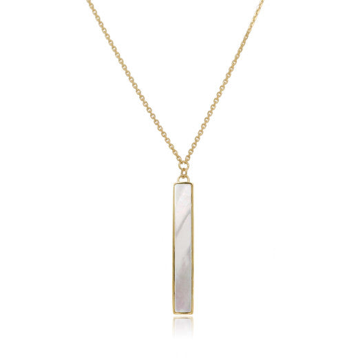 9ct Gold Mother of Pearl Rectangular Necklace