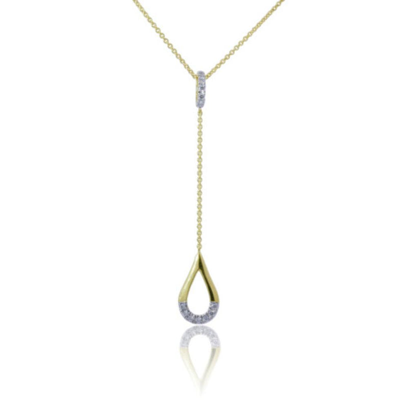 9ct Gold Diamond Tear Drop Necklace