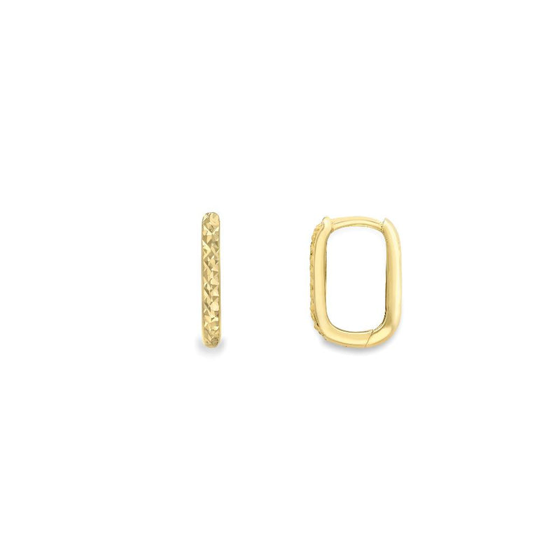 9ct Gold Diamond Cut Huggie Hoop Earrings