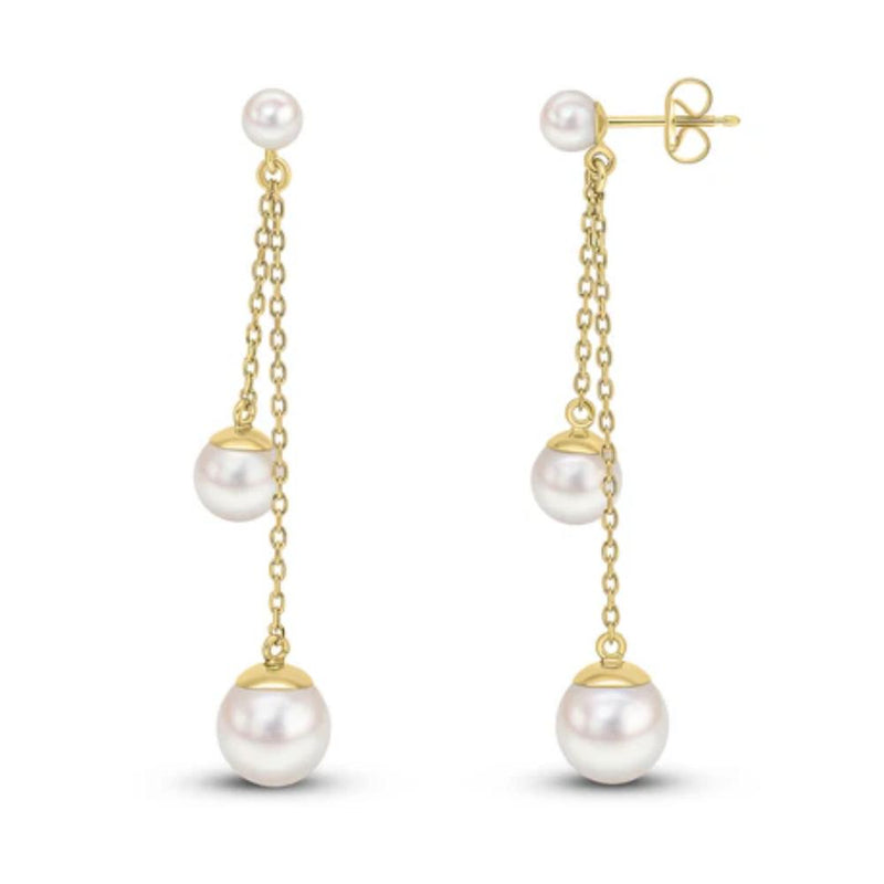 9ct Gold Chain with Cultured Freshwater Pearls Drop Earrings