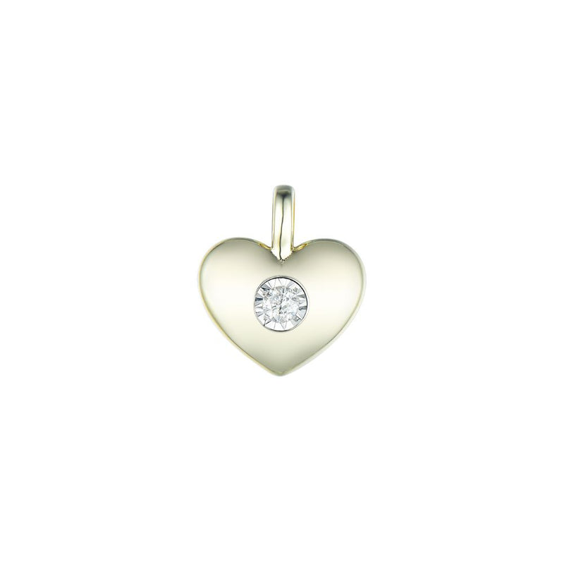 9ct Gold Diamond Heart Necklace