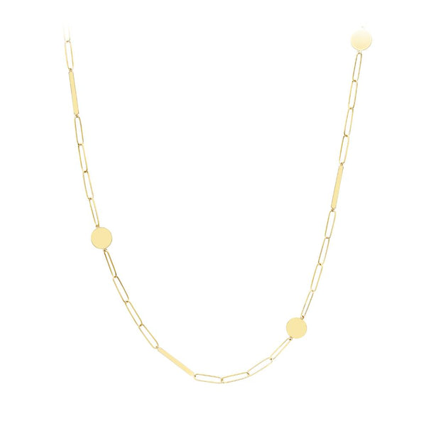 9ct Gold Oval 18" Paperchain Necklace