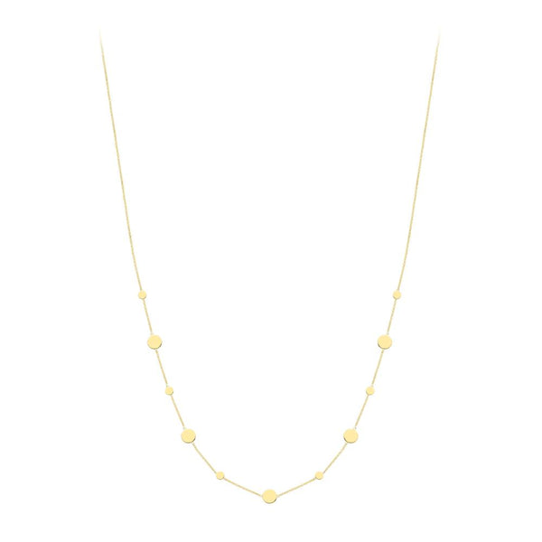 9ct Gold Round Disc Necklace 18"