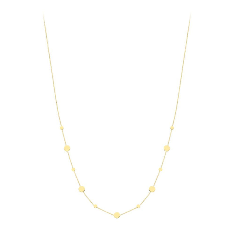 9ct Gold Round Disc Necklace 18"
