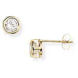 9ct Gold Round Cubic Zirconia Stud Earrings