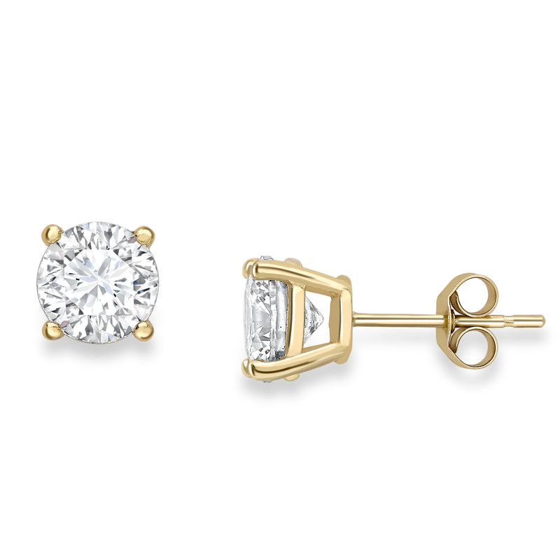 9ct Gold 7mm Cubic Zirconia Stud Earrings